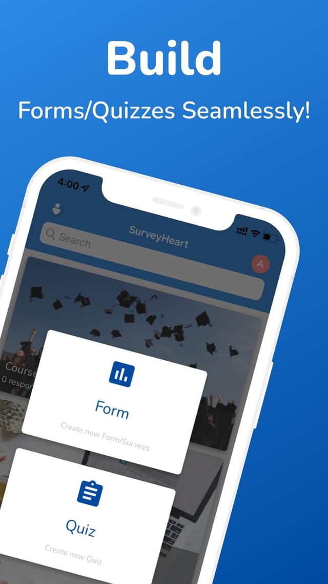 SurveyHeart app: Start a form or quiz in a tap